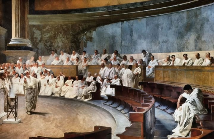tablou cu senatul roman